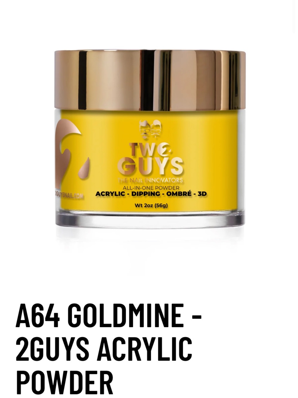 Two Guys Goldmine Acrylic Nail Powder - Yellow